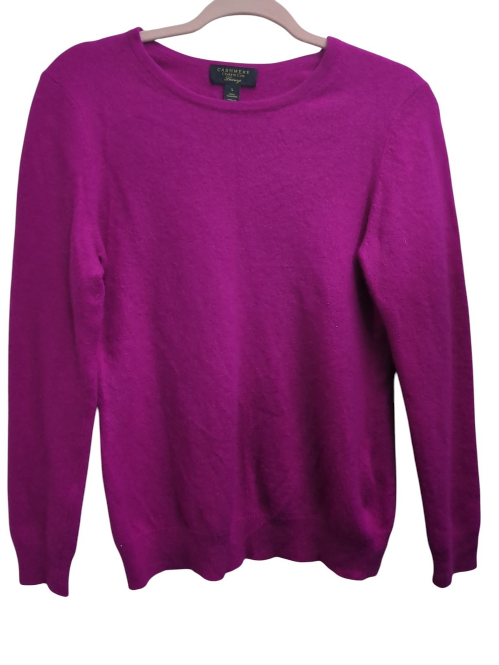 Charter Club Cashmere Crewneck Sweater - Fuchsia